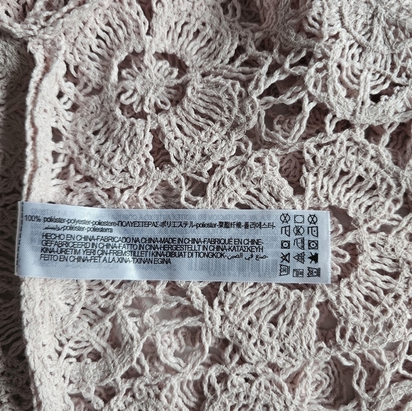 Zara pink knit crochet  top blouse cropped size L. - Picture 7 of 7